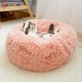 thumbnail image 5 of Spencer Pet Dog Cat Calming Bed, Plush Donut Cuddler Round Cushion Bed for Dogs & Cats Self-Warming and Cozy for Improved Sleep "Pink, 50CM", 5 of 6