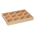 thumbnail image 1 of Caja organizadora de madera para mesa con 12 compartimentos, multifuncional, ligera y para espacios pequeños. Marrón claro, 1 of 9