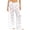 White, variant on Womens Crochet Swimsuit Coverup Pants High Waisted Drawstring Sexy Sheer Mesh Knit Wide Leg Beach Pants
