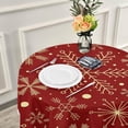 thumbnail image 6 of Coolnut 60" Christmas Snowflakes Round Tablecloth, Waterproof Stain and Wrinkle Resistant Washable Decorative Table Covers for Kitchen Dining Tabletop Party Outdoor Picnic, 6 of 7