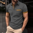 thumbnail image 1 of pstuiky Mangas cortas para hombre, Camisa informal de verano para hombre con bolsillo en el pecho, cuello con botones y manga corta a juego. camisetas de hombre m, 1 of 7