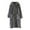 Grey, variant on Women's Mid-Length Hooded Flannel Robe, Double Sided Fleece Bathrobe, Cozy Hooded Housecoat, Plush Spa Robe, Pocket Detail Loungewear, Soft Hooded Lounge Wear, Warm Hooded Robe - Grey