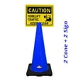 thumbnail image 2 of RK-Safety 28" Blue Cone, Black base without Reflective Tape, Plus Cone Sign 38 "Caution Forklift Traffic Keep Clear", (Cone-2 ea + Cone Sign-2 ea), 2 of 2