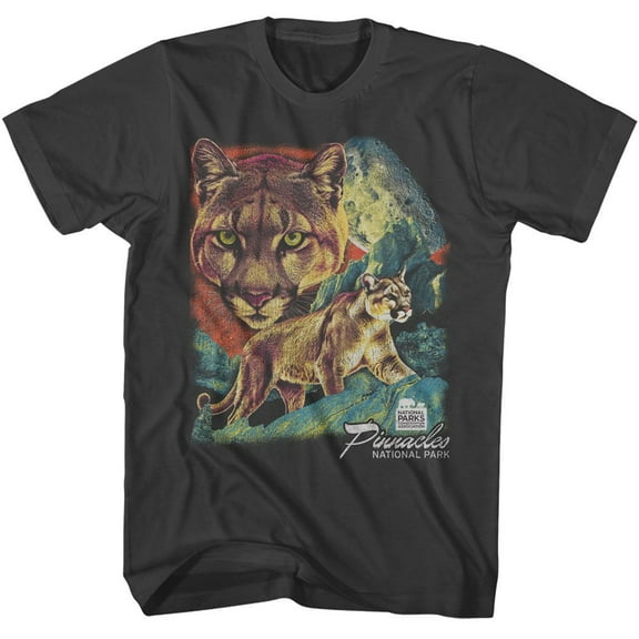 National Parks Pinnacles NP Mountain Lion Smoke Adult T-Shirt