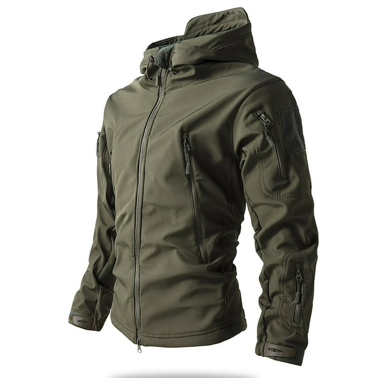 YDDIAN Men's Softshell Jacket Waterproof Fleece Hooded Hunting
