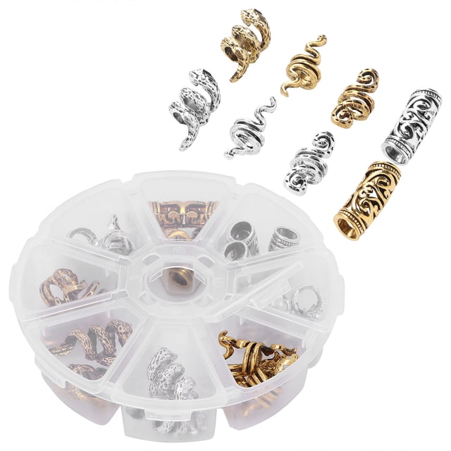 Anillos Para Barba, 8 Estilos Diferentes, Joyería Vikinga De Moda, Para Hombres Con Caja De Plástico Transparente Para Collar, Pulsera, Bricolaje Para Decoración