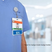 Oversized RN Badge Buddy - Horizontal Nurse Badge Buddy Horizontal for Registered Nurses - 3 3/8 X 4 1/8 Role Identification Badge Backer Card for Nurses- USA Printed by Specialist ID (Blue)