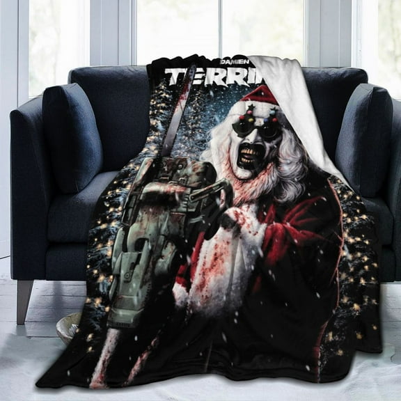 Ultra Soft Fleece Flannel Blankets Terrifier Cozy Warm Throws for Couch Sofa Bed 50"x40"