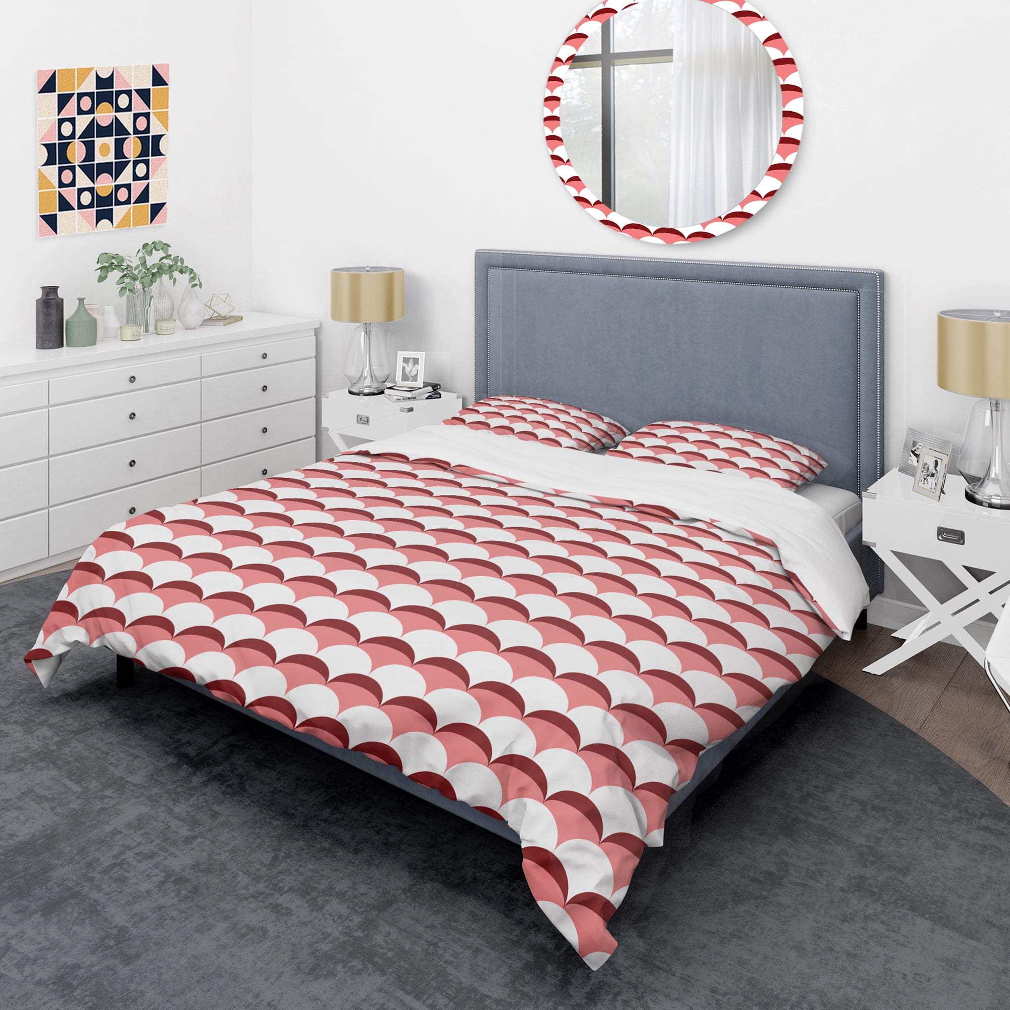 Designart 'Geometrical Retro Design V' Mid-Century Modern Duvet Cover Set