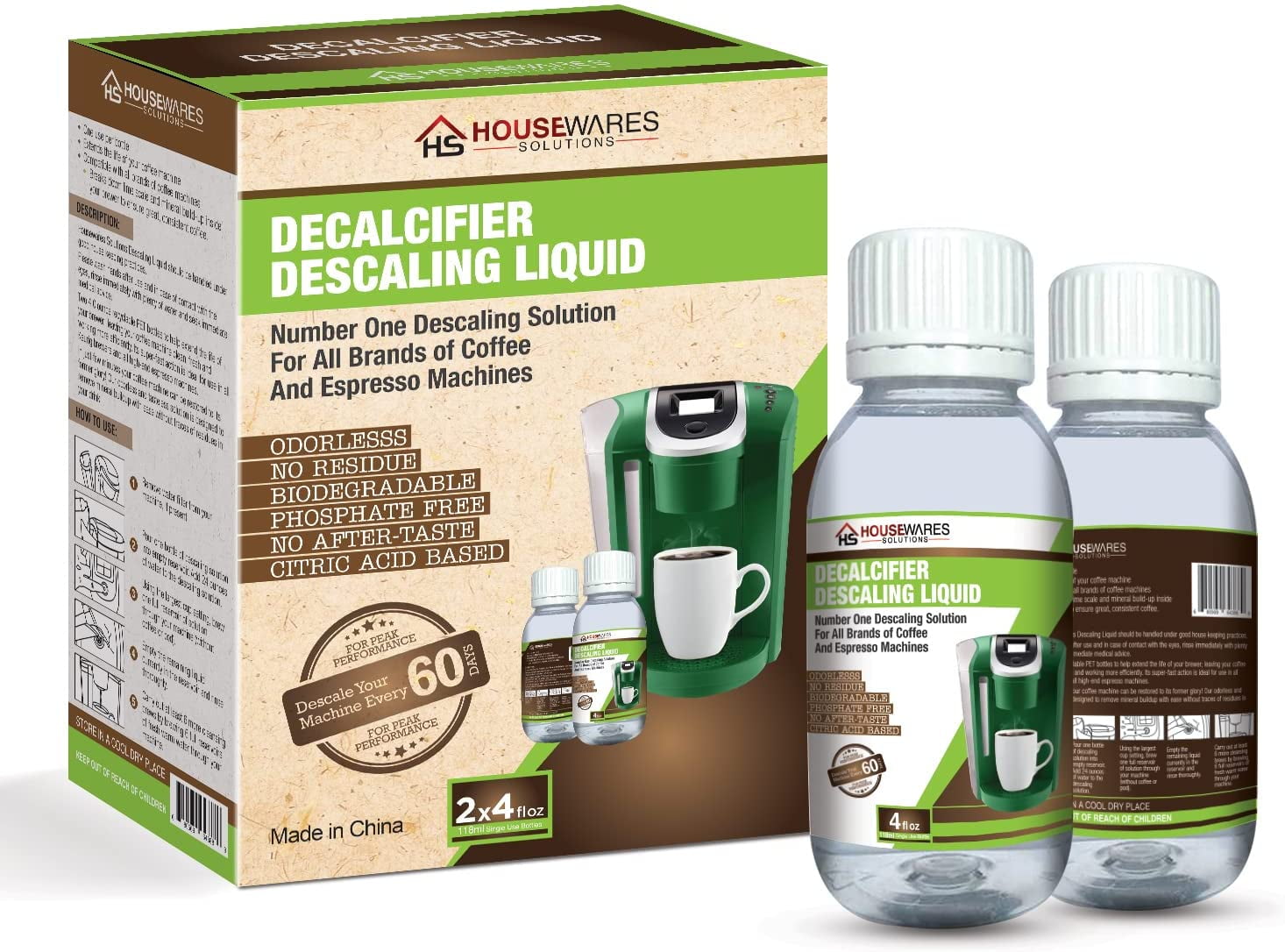 Cleaning Vinegar Urnex Biocaf Espresso Descaling Solution Ounce