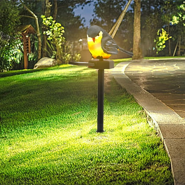 Solar Garden Lights Outdoor Decor, Waterproof Bird Stake Lights with Auto On/Off for Yard, Playground & Patio - Resin Solar Powered Landscape Lighting
