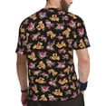 thumbnail image 2 of Wukai Rose Flower Bear Print Men's Short-Sleeved Mesh T-Shirt,Quick-Dry Short Sleeve Workout T-Shirt-Large, 2 of 8