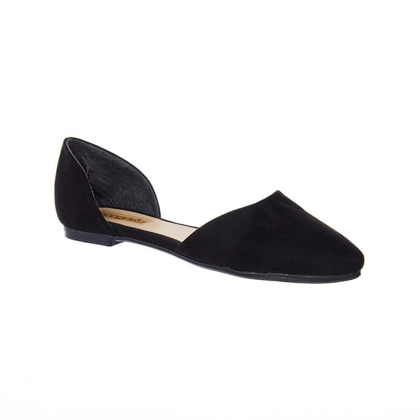 Flats Mujer Dama Abertura Moda Casual Tipo Gamuza Negro negro 24 Incógnita 088D1D