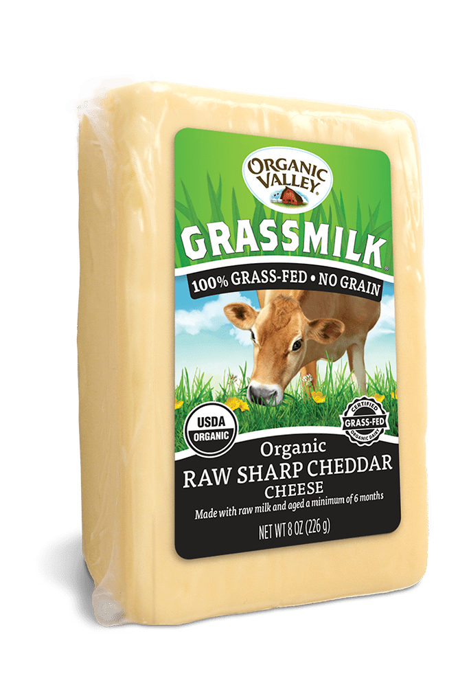 Pack Organic Valley Raw Grassmilk Cheddar Oz Walmart Com