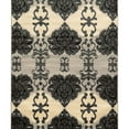 thumbnail image 3 of Benzara BM201125 3 x 2 ft. Power Loom Polypropylene Rug with Damask Pattern, Gray & White, 3 of 4