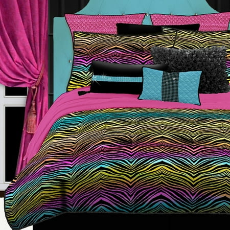 Veratex Inc Rainbow Zebra Comforter Set Walmart Com