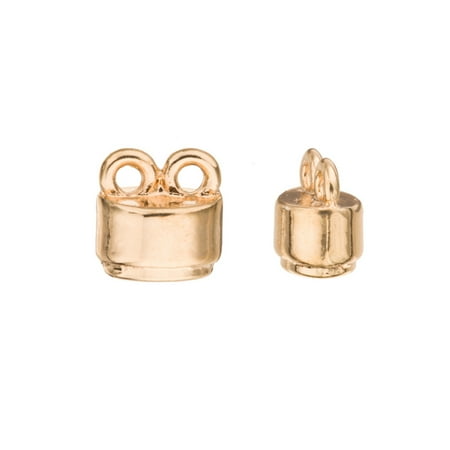 Head Loop End 4 Ply - Double Loop Oval Barrel Gold-Finished Cord End 9.8x9.8mm 10pcs per pack (4-Pack Value Bundle), SAVE $3