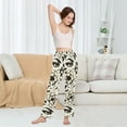 thumbnail image 4 of Dailycode Women's Pajama Pants Wide Leg Lounge Pj Bottoms With Pockets Vintage Eyes and Flower, 4 of 7