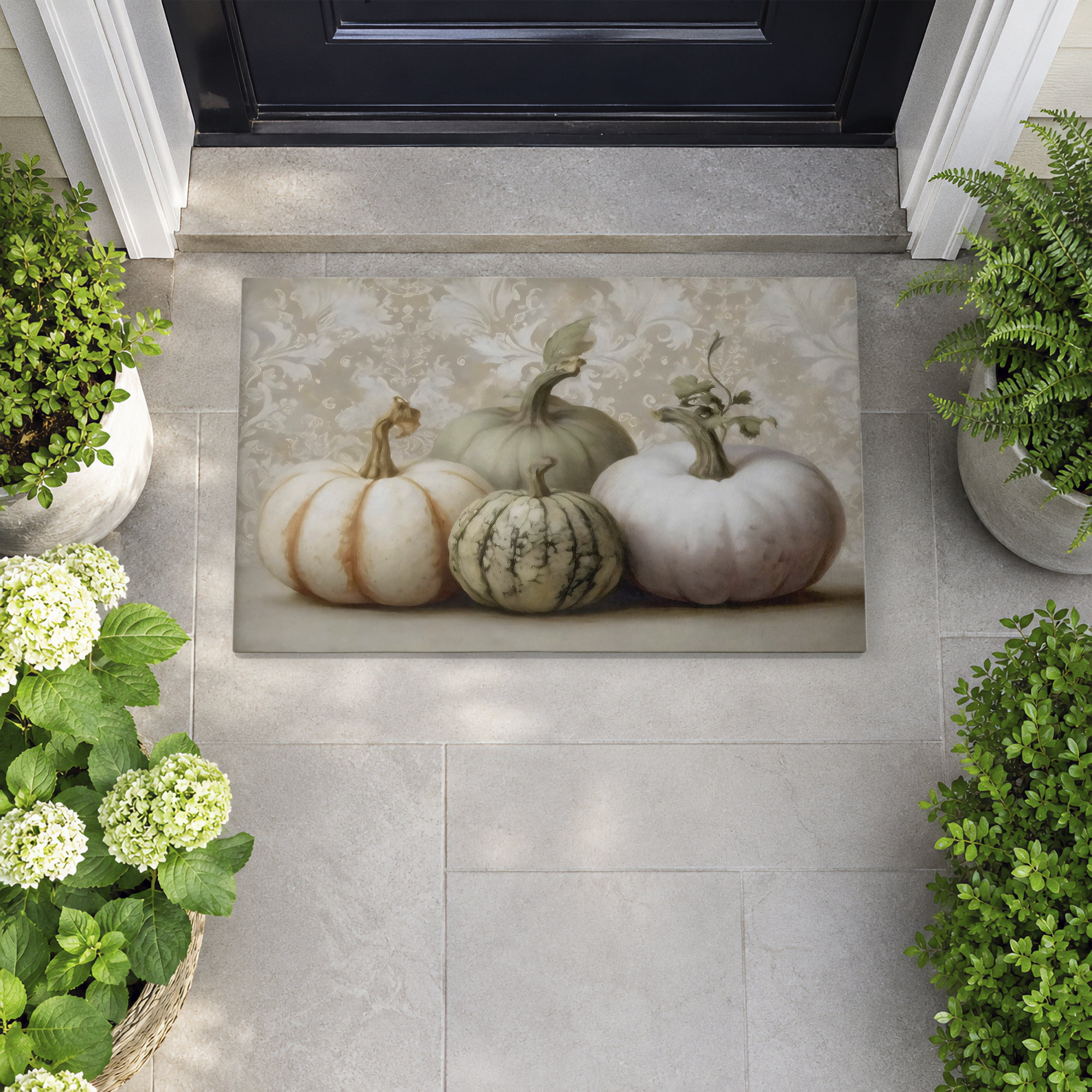 Stupell Industries Pastel Pumpkins & Gourds Harvest Printed Outdoor Door Floor Mat, design by Arlington Prints