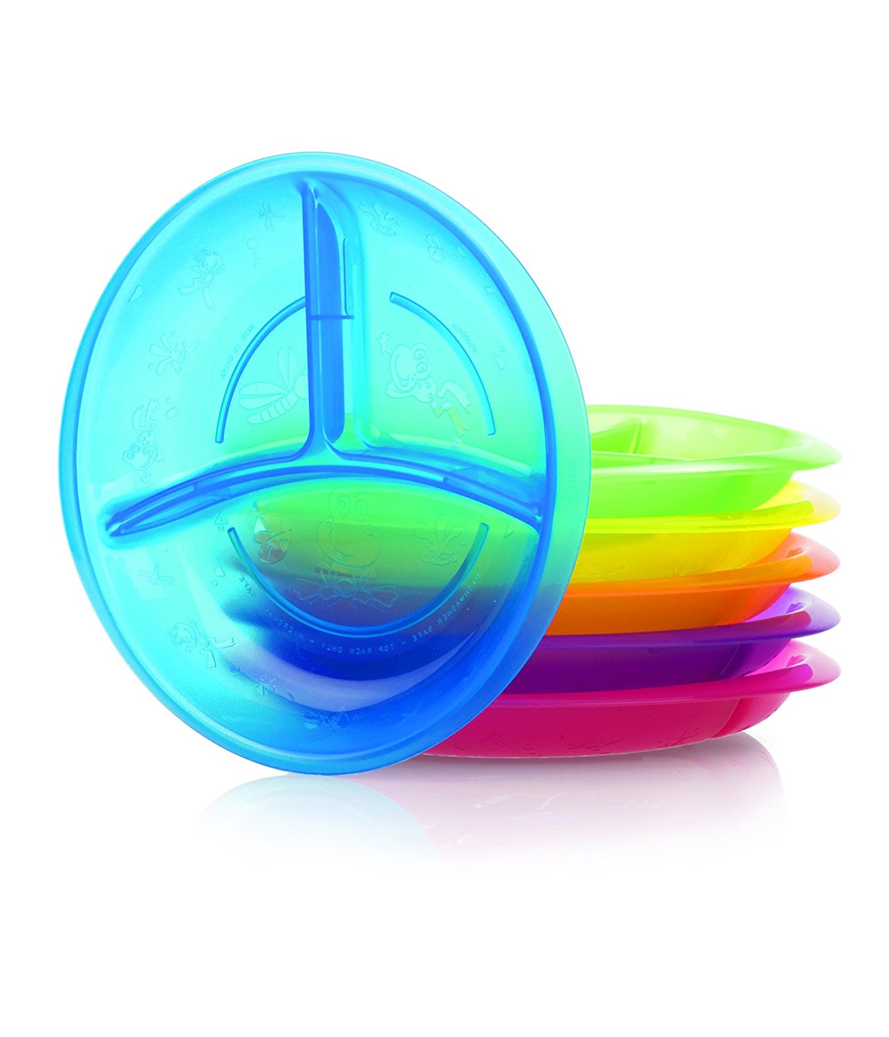 Nuby Fun Feeding Section Plates 2 Count Yellow/Orange Walmart Canada