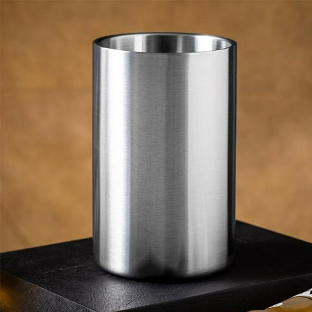 Chmadoxn Gadgets de Cuisine, Accessoires de Cuisine, Ustensiles de Cuisine, Seau à Glace Rond Classique, Seau à Boisson Refroidisseur en Acier Inoxydable, Refroidir Vin et Bière, Réunion de Famille 101.4oz Ice Barrel