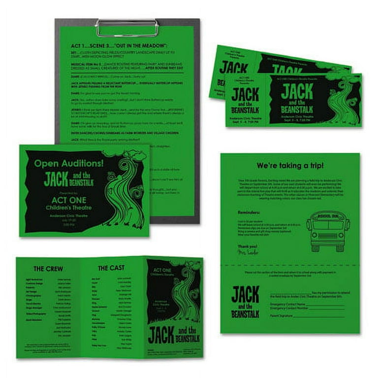 Color Paper, 24 lb Bond Weight, 8.5 x 11, Gamma Green, 500 Sheets/Ream Color Paper, 24 lb Bond Weight, 8.5 x 11, Gamma Green, 500 Sheets/Ream