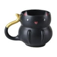 thumbnail image 1 of Taza de café de cerámica taza de café linda con tazón de desayuno de té de té maneñador para sostener bebidas calientes o frías decoración de mesa Negro, 1 of 8