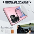 thumbnail image 2 of For Samsung Galaxy S25 Ultra 5G Ultra Slim Hybrid TPU+PC Protective Cover with Metal Rotation Holder , Compatible MagSafe, Military Grade Shockproof Phone Case Cover,Pink, 2 of 7