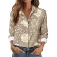 thumbnail image 3 of Craaazy Women's Collar T-Shirts for Work Long Sleeve Button Business Clothes Gifts, 3 of 6
