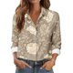 thumbnail image 1 of TaTaai Women Printed Long Sleeve Button Down Shirt Collared Casual Blouse Ladies Daily Work Lounge Wear Soft Comfortable No Fading Stylish Versatile Top Gift, 1 of 6