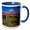 Blue/White, variant on 3drose, Canada, Ontario, Montrose, West Montrose Covered Bridge, 11oz Two-tone Black Mug