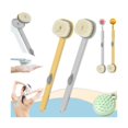 thumbnail image 1 of wonima11 Long Handle Bath Massage Cleaning Brush, Long Handle Back Shower Bath Soap Dispenser Massage Cleaning Brush, Shower Brush with Long Handle, Removable Brush Head for Men and Women (2PCS F), 1 of 1