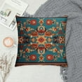 thumbnail image 2 of COMIO  Throw Pillow Covers Tribal Abstract Turquoise and Yellow Vintage Carpet Pattern Decorative Pillow Cases Home Decor Standard Square Floral Pillowcases, 2 of 5