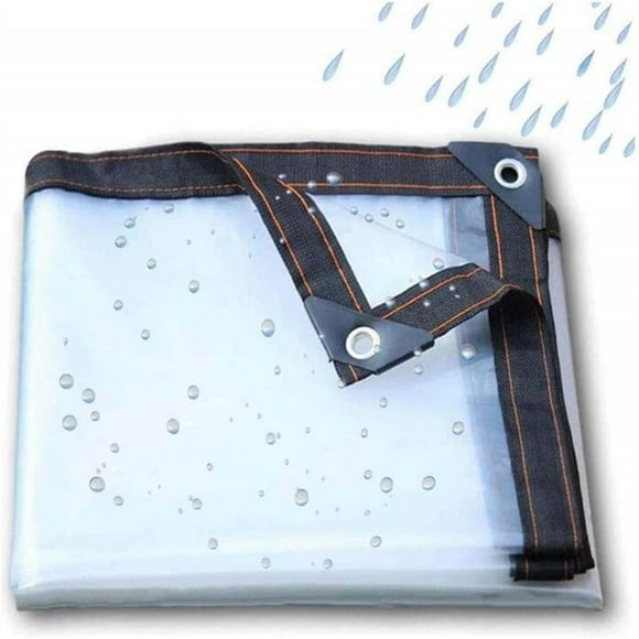 CUITING Clear Tarp 6.5x13ft Waterproof Clear Tarps with Grommets Clear Greenhouse Tarp Dustproof Rainproof Tarpaulin Sheet Ground Sheet Covers PE for Patio Furniture Cars