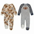 thumbnail image 3 of Kids Headquarters Kids 2-Pack Footed Blanket Sleeper (4 Years/Football (Brown)), 3 of 6