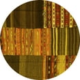 thumbnail image 1 of Ahgly Company Machine Washable Indoor Round Southwestern Yellow Country Area Rugs, 5' Round, 1 of 4