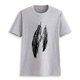 thumbnail image 1 of Camiseta de mujer con estampado de plumas, camiseta de manga corta, camisetas casuales holgadas, 1 of 5