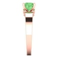 thumbnail image 3 of 1.06 ct Round Cut Simulated Green Diamond Solitaire with Simulated Diamond Accents 18K Rose Gold Womens Engagement Ring, 3 of 5