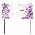 thumbnail image 3 of Butterfly Headboard, Illustration of Butterflies with Swirling Flowers Silhouette Floral Design Art, Upholstered Decorative Metal Bed Headboard with Memory Foam, Twin Size, Violet, by Ambesonne, 3 of 4