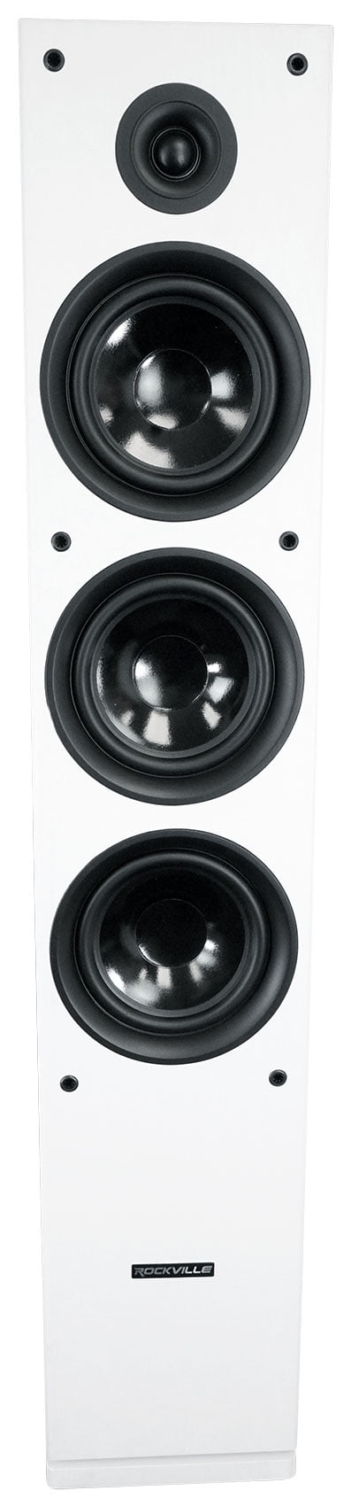 (1) Rockville RockTower 64W White Home Audio Tower Speaker Passive 4 Ohm