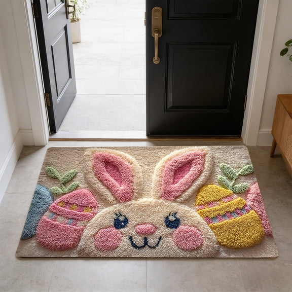KUKIDSVO Easter Door Mat Absorbent Non Slip Welcome Rug for Entryway