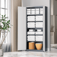 thumbnail image 4 of MoNiBloom Metal Storage Cabinet with Locking Door, 71" Garage Storage Cabinet with 6 Adjustable Shelves, Steel Lockable File Cabinet for Office Home, Grey White, 4 of 10
