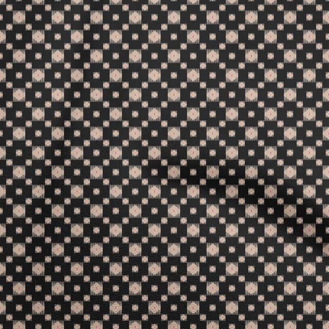 oneOone Polyester Spandex Black Fabric Asian Ikat Sewing Craft Projects Fabric Prints By Yard 56 Inch Wide