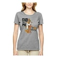 thumbnail image 2 of Wild Bobby God Made Me This Way Cross with Sunflowers Inspirational/Christian Women Graphic Tee, Heather Grey, Large, 2 of 6