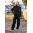 thumbnail image 3 of PRETTYGARDEN Women's Winter 2 Piece Sweater Set Casual Pullover Top High Waisted Sweatpants Tracksuit Lounge Outfits, 3 of 10