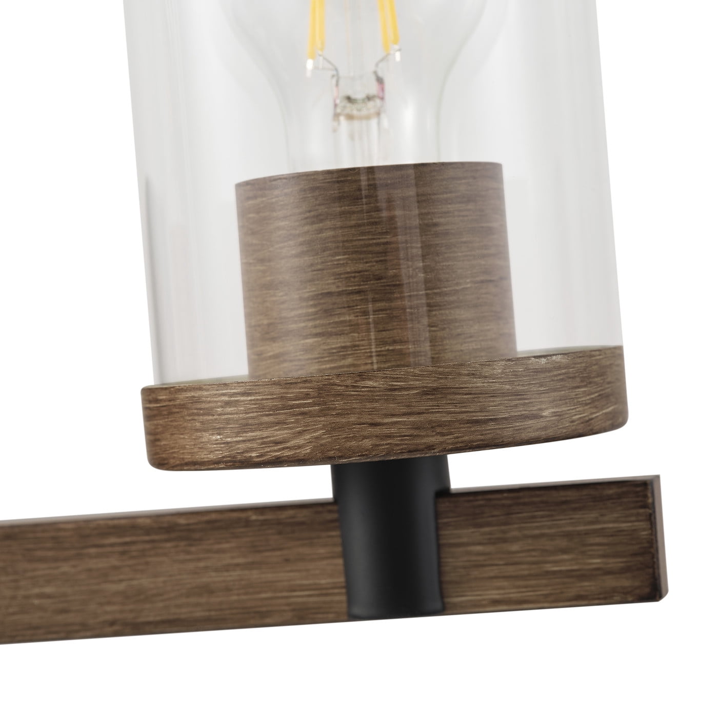 Classic 3-Light Wall Sconce Cylinder Vanity Lighting Minimalist Rustic Light Fixture with Clear Glass Shade