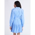 thumbnail image 3 of Free Assembly Women's Belted Bubble Hem Cotton Mini Dress with Long Sleeves, Sizes XS-XXL, 3 of 4