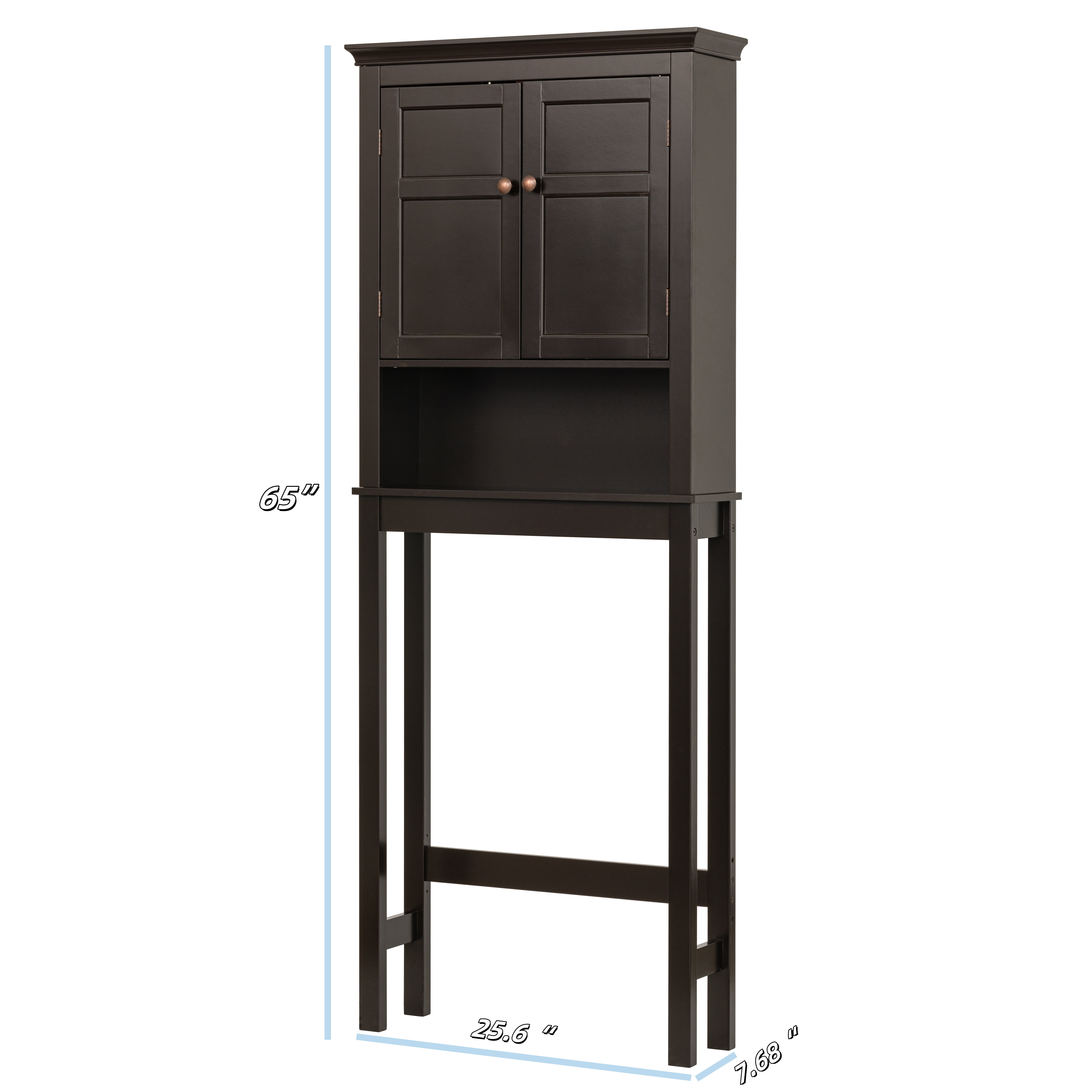 STAROUS Bathroom Storage Over The Toilet, Bathroom Cabinet Organizer with Adjustable Shelves, Bathroom Space Saver for Bathroom, Espresso