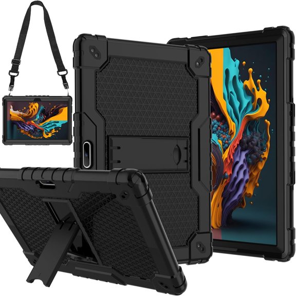 FIEWESEY Case for Sky PAD 10 10.1" Tablet Case,Heavy-Duty Drop-Proof Shockproof Hybrid Kids Protective Case for Sky PAD 10 Tablet 10.1 inch Tablet (Black/Black)