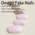 24 Pcs Christmas Pink Press on Nails Short Square Cute Fake Nails